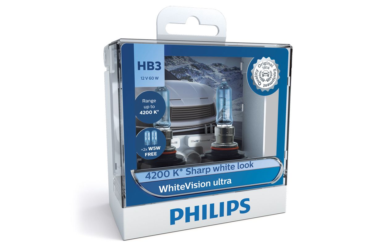 1x AMPOULE HB3 9005 PHILIPS WHITEVISION ULTRA - 9005WVUB1 - France