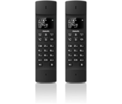 Philips D1602B/34 Teléfono Inalámbrico Duo Negro