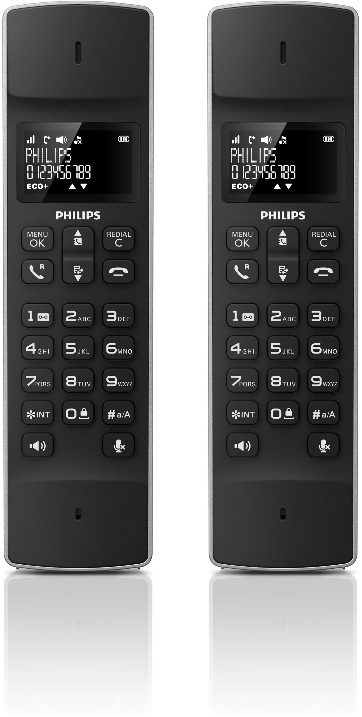 Teléfono inalámbrico philips d1612w/34 - pack duo - blanco