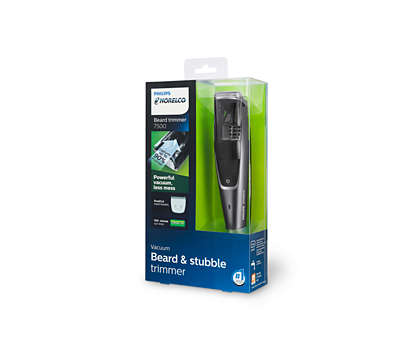 New Philips Norelco Beard Trimmer 7500 Vacuum 20 Built-in Length Settings Discon