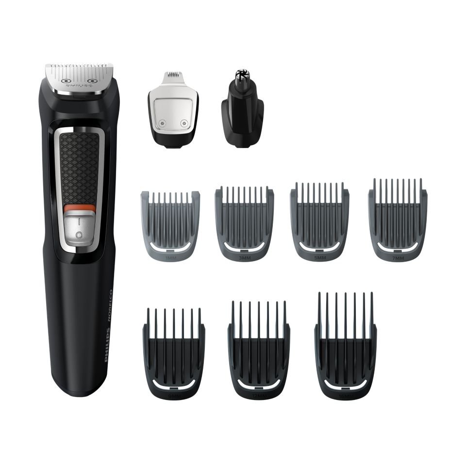 Philips Norelco Series 3000 Multigroom All-in-One Men's Rechargeable  Electric Trimmer with 13 attachments - MG3750/60