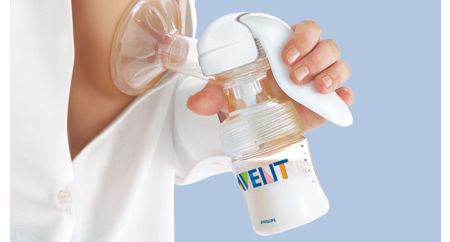 Express milk directly into storage container