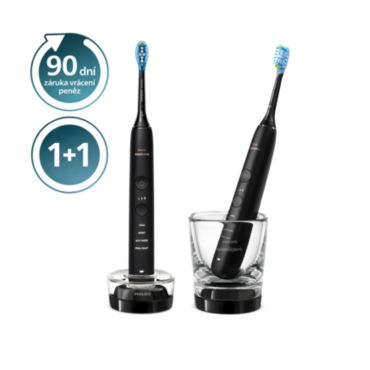 Philips Sonicare 9000 DiamondClean Sonické kartáčky s aplikací a nabíjecí sklenička 1+1