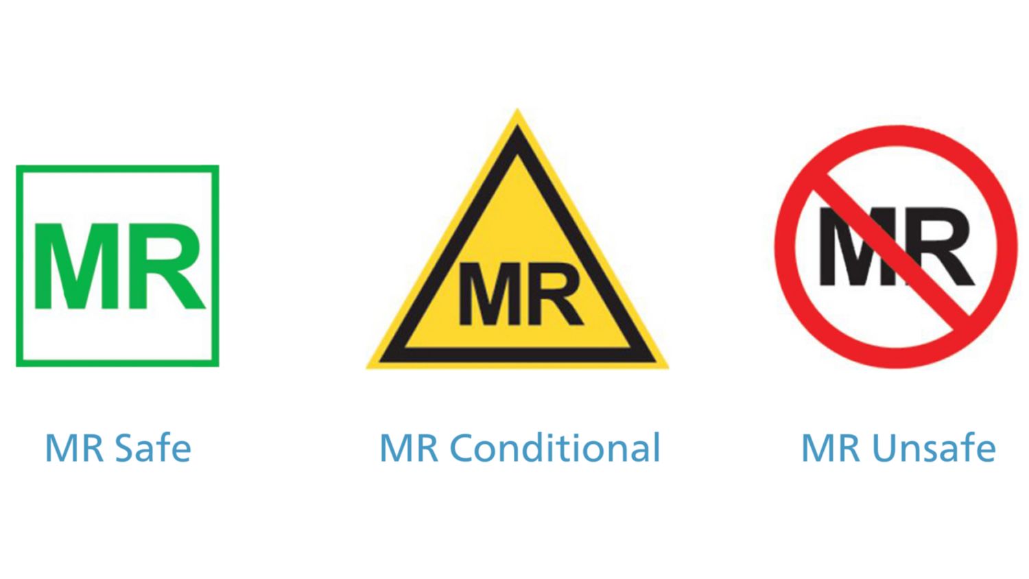 MR Safe, MR Conditional, MR Unsafe icons
