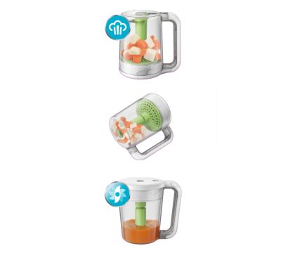 Philips Avent - Robot pour bébé 4 en 1, cuisez, tournez, mixez • Cooking  for my baby