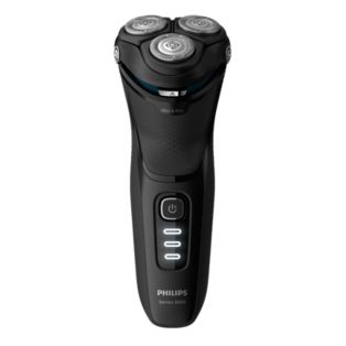 Shaver series 3000 Wet or dry electric shaver with handy travel pouch