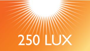 Up to 250 lux for natural awakening