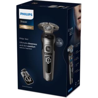 Shaver S9000 Prestige Elektrischer Nass- und Trockenrasierer mit SkinIQ