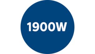 Moteur de 1 900 watts pour une puissance d'aspiration jusqu'à 400 watts