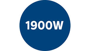 1900 Watt motor generating max. 400 Watt suction power