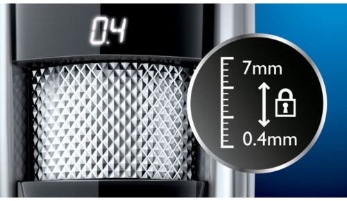 Rotellina di precisione per fissare l'impostazione di lunghezza prescelta