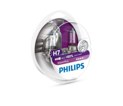 Blister Lámpara Philips H7 Vision Plus 60% + Luz