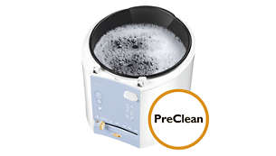 PreClean-functie om de binnenpan schoon te maken met heet water