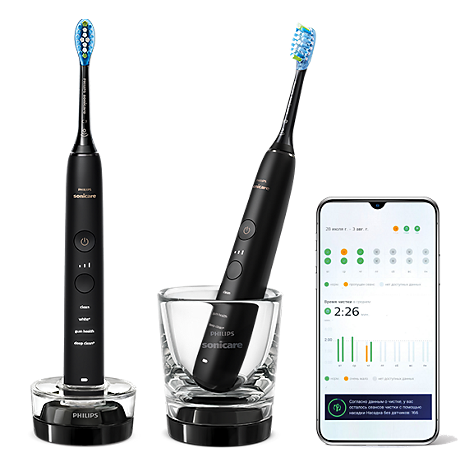 HX9914/54 Philips Sonicare DiamondClean 9000 2-pack sonic electric toothbrush with chargers & app