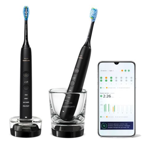 HX9914/54 Philips Sonicare DiamondClean 9000 2-pack sonic electric toothbrush with chargers & app