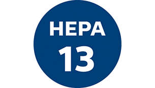HEPA13 med HEPA AirSeal tilbageholder mere end 99 % støv