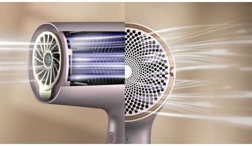 Tørt hår 20 % hurtigere end med en hårtørrer på 2300 W*