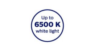 Jusqu'à 6 500 K pour une lumière blanche saisissante&lt;br>