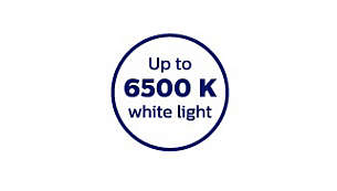 6500-Kelvin colour temperature for crisp white light