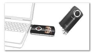 Inbyggd USB-kontakt för problemfri anslutning till din PC/Mac