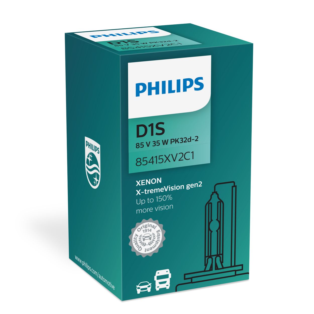 Philips Xenon X-Tremevision Gen2 D1S, Ampoule Xénon Pour Éclairage  Automobile, Jusqu'À 150% De Luminosité En Plus, Lot De 1 : :  High-Tech