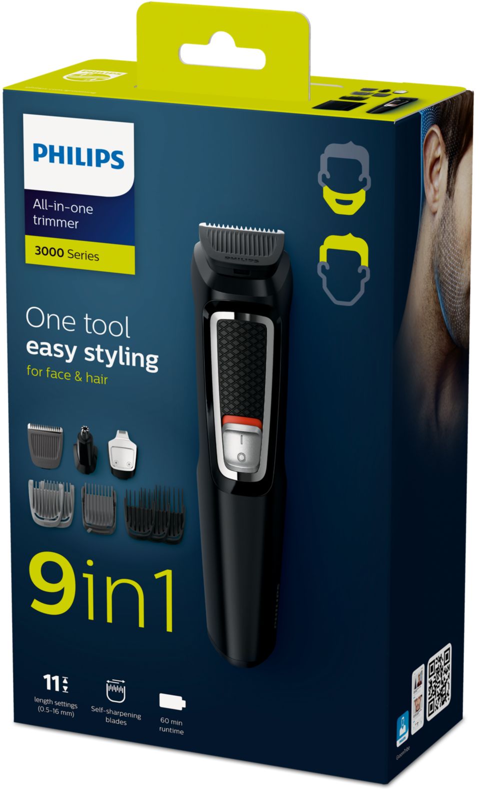 PHILIPS TAGLIACAPELLI REGOLABARBA SERIE 3000 RASOIO ELETTRICO TAGLIA CAPELLI