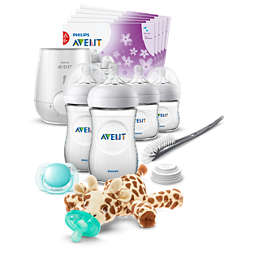 Avent Natural All-in-One Gift Set with Snuggle giraffe