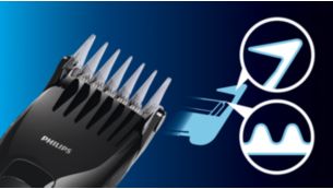 Skin-friendly blades and combs are gentle to the skin