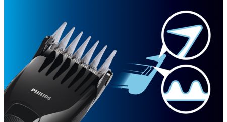 Skin-friendly blades and combs are gentle to the skin