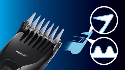 Skin-friendly blades and combs are gentle to the skin