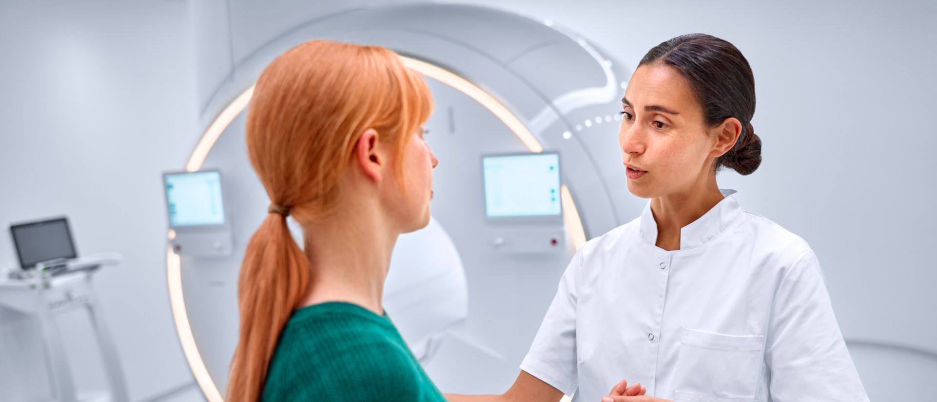 Patient and doctor in MR room