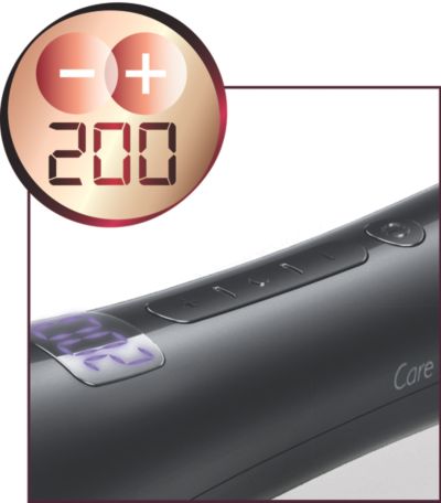 Los ajustes digitales permiten ajustar el rizador a tu tipo de cabello