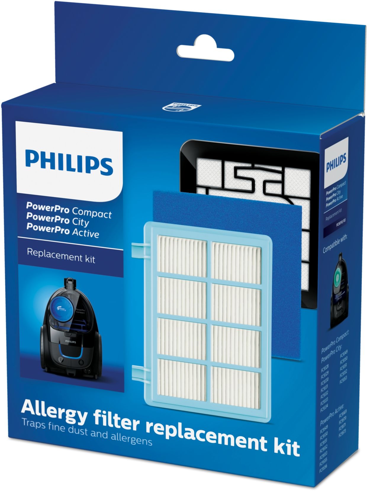 Lot de 3 filtres de rechange pour aspirateur Philips FC9332 FC9331  FC8010/01 FC9555 FC9550 FC9334 FC9333 FC9330 - Pour aspirateur Philips  Power Pro