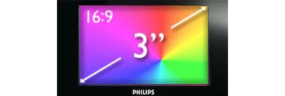 7.6 cm (3") wide-QVGA colour display for superb video enjoyment