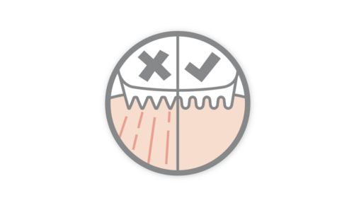 Rounded tips and comb prevent skin irritation