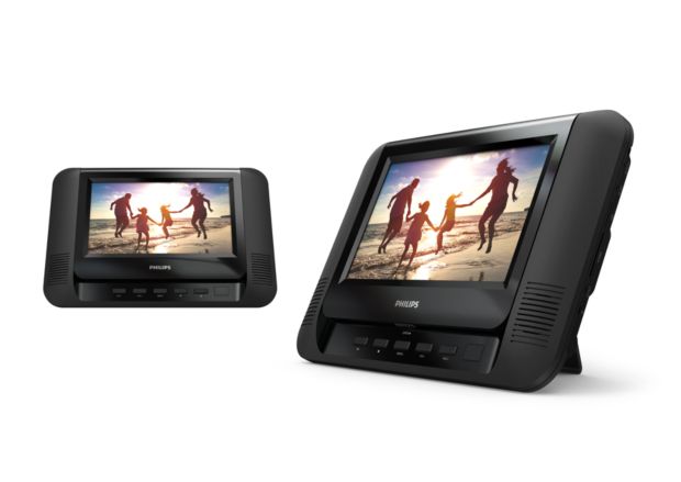 Dual screen portable DVD player