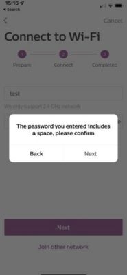 Mot de passe Wi-Fi avec espace