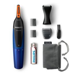 Nose trimmer series 5000 Zachte trimmer voor neus, nek en bakkebaarden