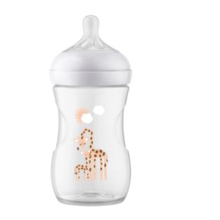 Avent Natural Response Bottle 260ml, flow 3 teat, giraffe deco, 1 piece