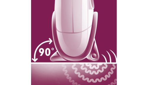 L'accessoire spécial débutantes garantit un contact optimal avec la peau.