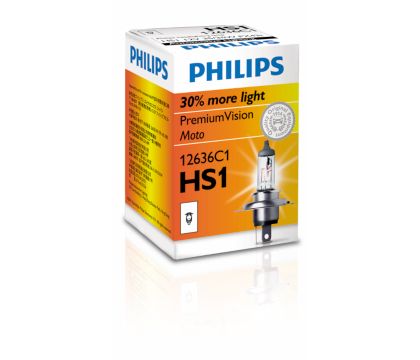 Philips Headlight Lamp 12636C1 HS1 12V 35/35W +30% Premium Motorcycle  Lighting