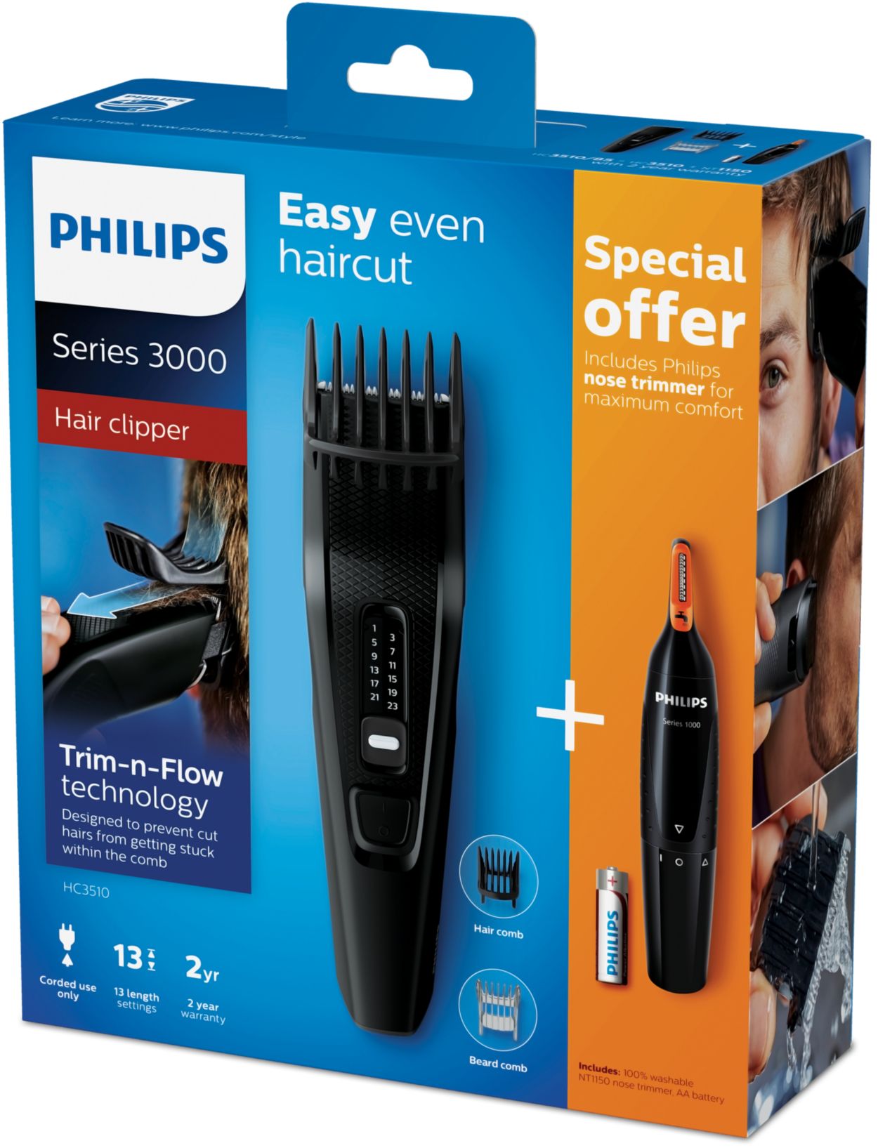 Philips Hairclipper Haarschneider 3000 HC3510/85 series |