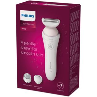 Philips Lady Shaver Series 8000 Cordless shaver with 8 accessories - wet and dry use
