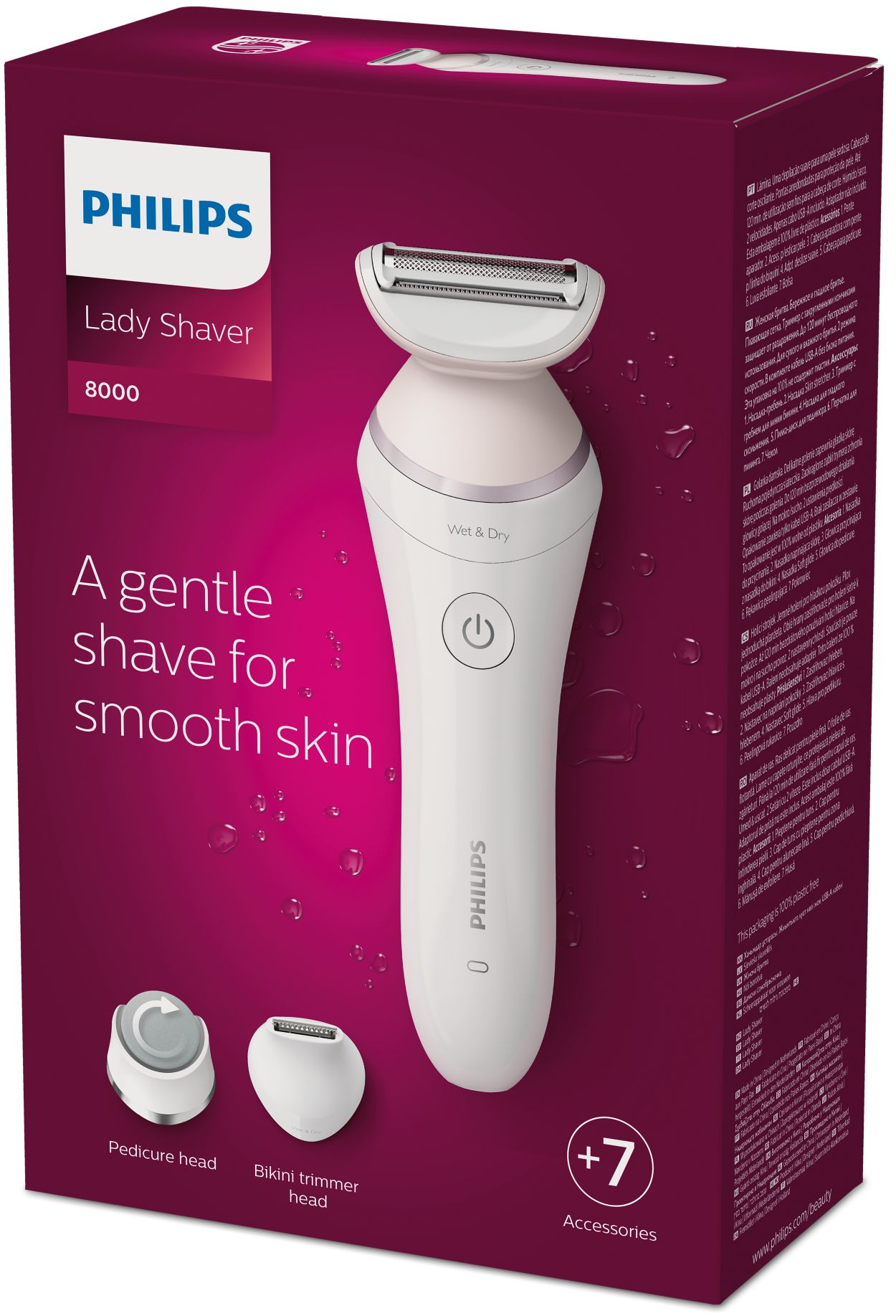 Nass- Kabellos | Series für Trockenrasur Philips und BRL176/00 Lady die 8000 Shaver