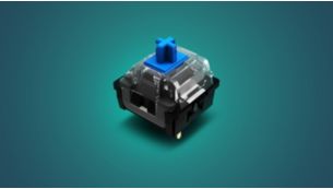 Individuelle mechanische Switches (Cyan) für schnelle Reaktion