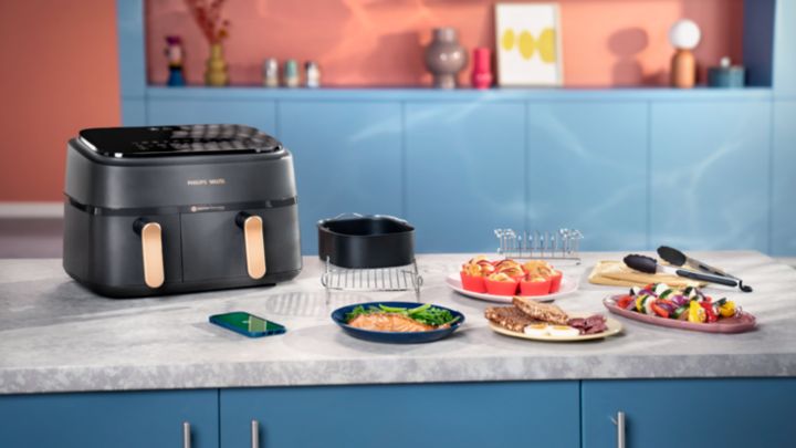 Video-Miniaturansicht des Philips Airfryer mit zwei Körben, Produktvideo