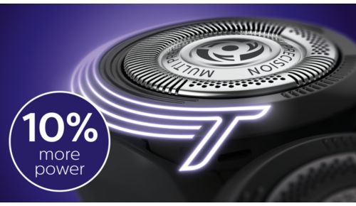 Rasieren von dichtem Barthaar mit 10 % mehr Leistung