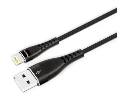 Laadukas punospäällysteinen USB-A–Lightning-kaapeli