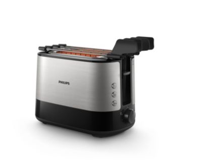 Philips Tostadora Edición Eco Conscious - 2 Ranuras, 8 Ajustes, Rejilla  Calientabollos, Descongelación, Diseñada con Plásticos Biológicos, Blanco  Seda Mate (HD2640/10) : .es: Hogar y cocina