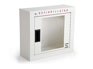 Defibrillator cabinet, basic AED accessories